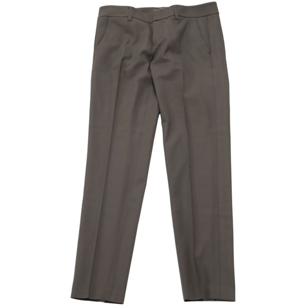 Vince Straight Cut Trousers in Brown Wool